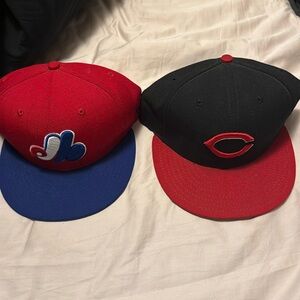 Throwback baseball caps sold together